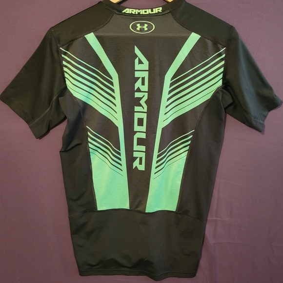 Under Armour Black Tee with Neon Green Logo - Picture 3 of 3